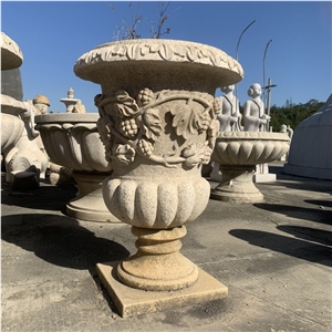 Customized Design Garden Large Size Granite Flowerpot
