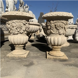 Customized Design Garden Large Size Granite Flowerpot