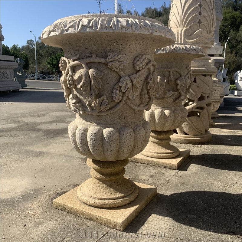 Customized Design Garden Large Size Granite Flowerpot