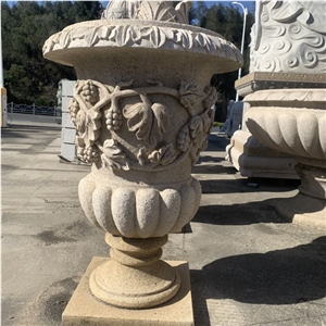 Customized Design Garden Large Size Granite Flowerpot