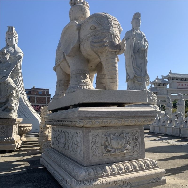 Customized Marble Animal Elephant Sculpture Natural Statue