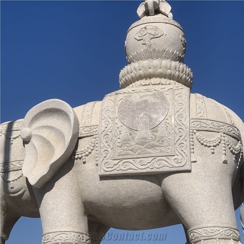 Customized Marble Animal Elephant Sculpture Natural Statue