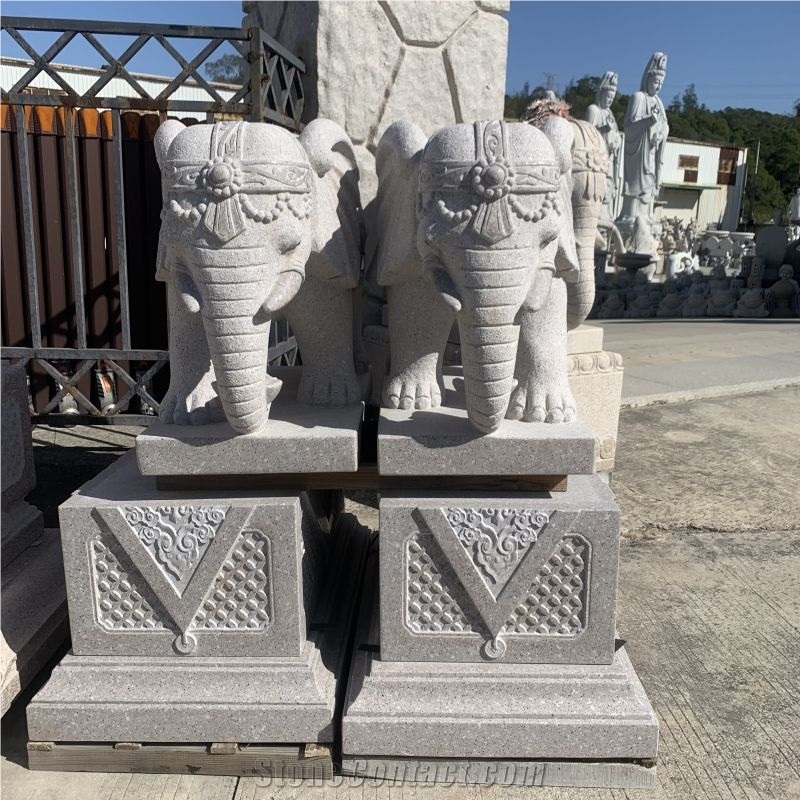 Garden Stone Animal Statue Natural Stone Elephant Sculpture