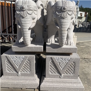 Garden Stone Animal Statue Natural Stone Elephant Sculpture