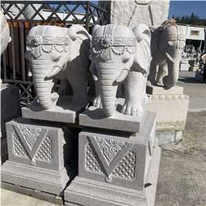 Garden Stone Animal Statue Natural Stone Elephant Sculpture