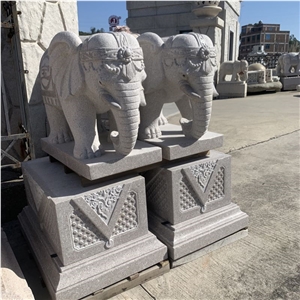Garden Stone Animal Statue Natural Stone Elephant Sculpture