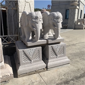 Garden Stone Animal Statue Natural Stone Elephant Sculpture