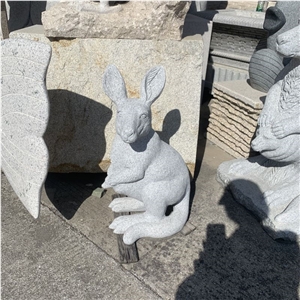 Hand Carved Stone Rabbit Statues Granite Animal Sculptures
