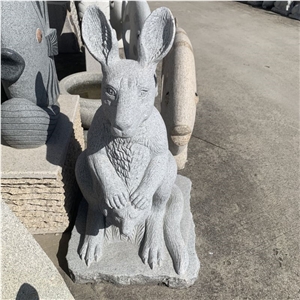 Hand Carved Stone Rabbit Statues Granite Animal Sculptures
