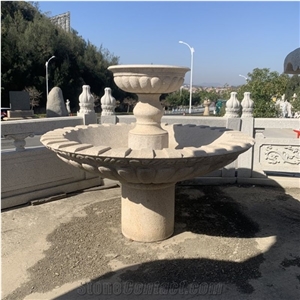 Large Hand Carved Sculptured Granite Garden Water Fountain