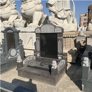 Mongolia Black Granite Asian Tombstones & Monuments For Graveyard