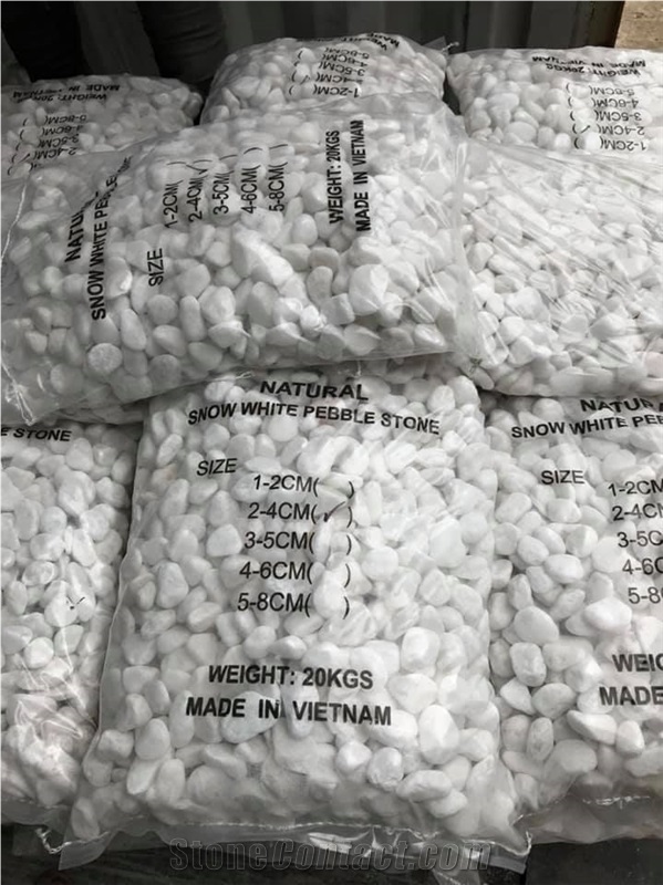 Snow White Pebble Stone Hot Selling For Decoration