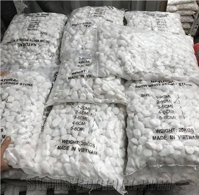 Snow White Pebble Stone Hot Selling For Decoration