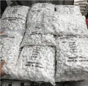 Snow White Pebble Stone Hot Selling For Decoration