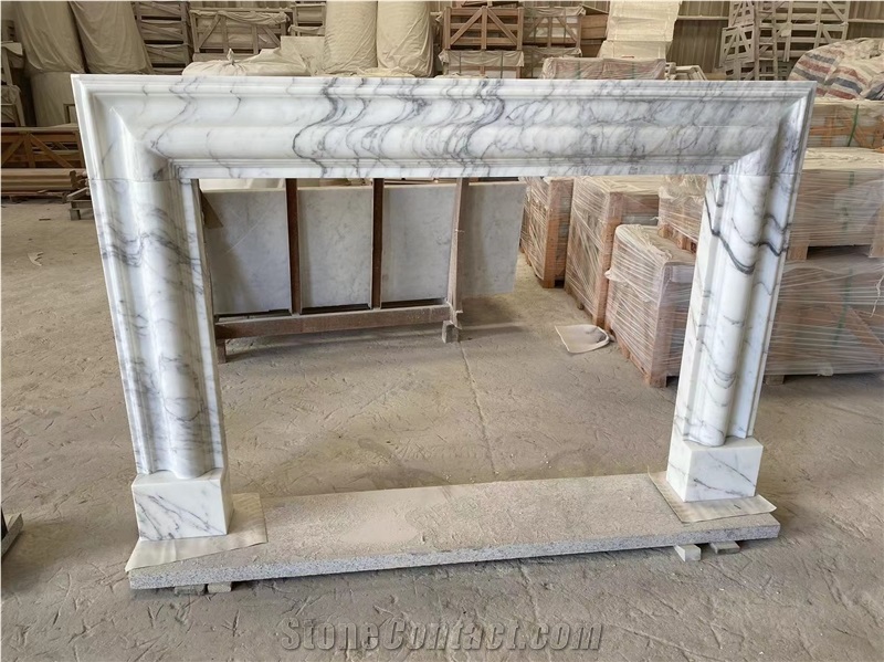 Arabescato Venato Marble Modern Design Indoor Fireplace Mantel