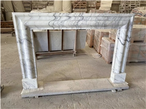 Arabescato Venato Marble Modern Design Indoor Fireplace Mantel