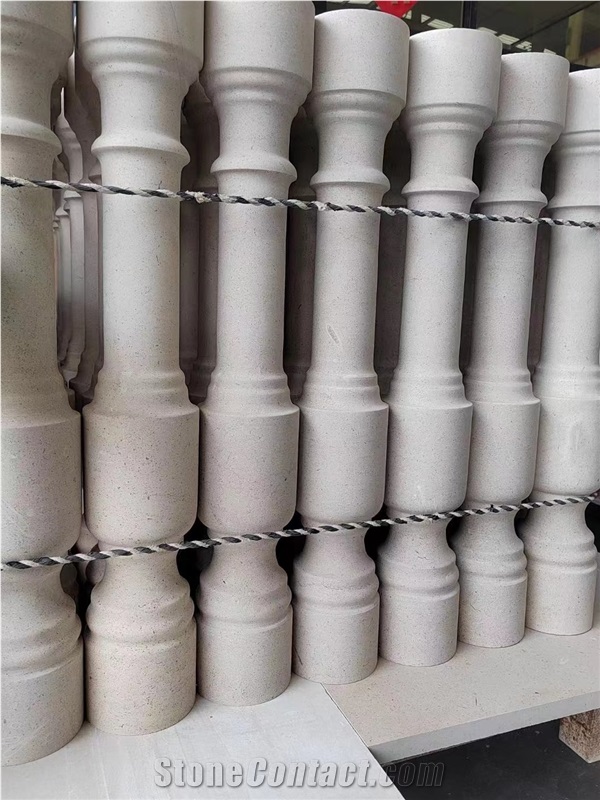 Beige Limestone Balustrades Moca Cream Stair Baluster Plinth