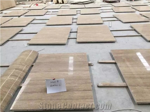 Beige Travertine Slabs Fluted Beige Classic Travertine CNC Wall Panels