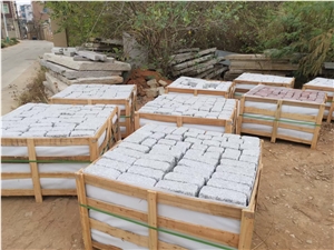 Gray Granite Tumbled G603 Stone Cobble Pavers For Walkway