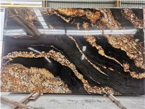 Luxury Gold Granite Slabs Taurus Black Granite For Kitchen