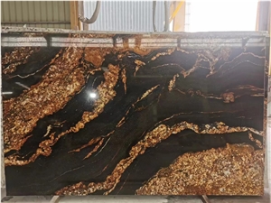 Luxury Gold Granite Slabs Taurus Black Granite For Kitchen