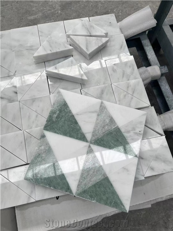 Marble Linear Strips Mosaic Tile Statuario Backsplash Mosaic