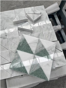 Marble Linear Strips Mosaic Tile Statuario Backsplash Mosaic