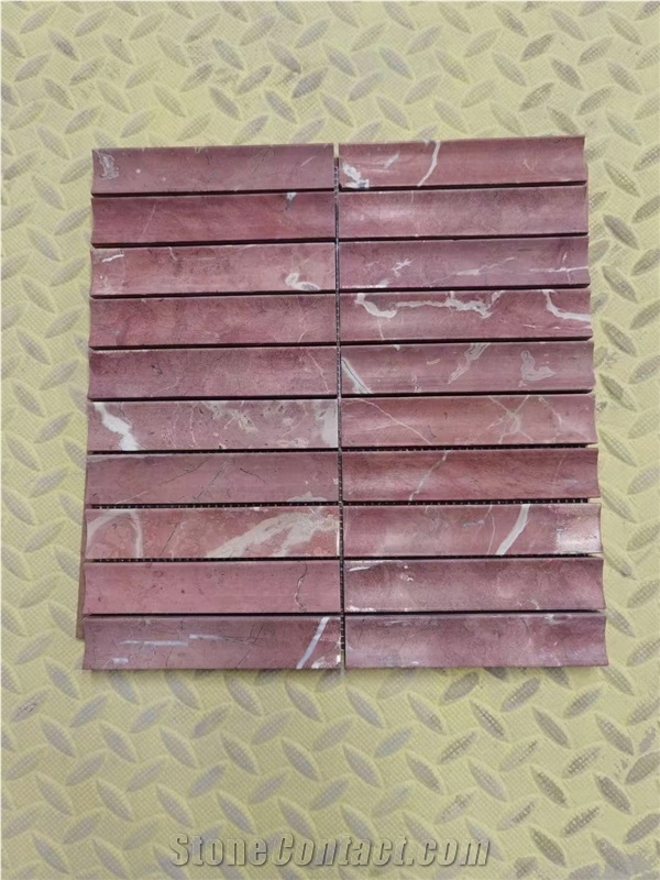 Marble Mosaic Backsplash Design Stone Rosso Wall Mosaic Tile