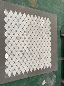 Marble Nero Marquina Water-Jet Cross-Shape Floor Mosaic Tile
