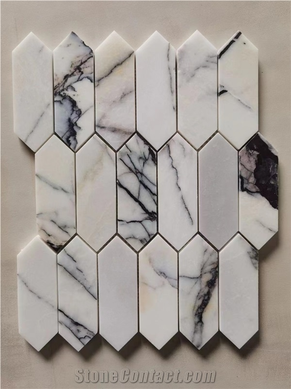 Marble Nero Marquina Water-Jet Cross-Shape Floor Mosaic Tile