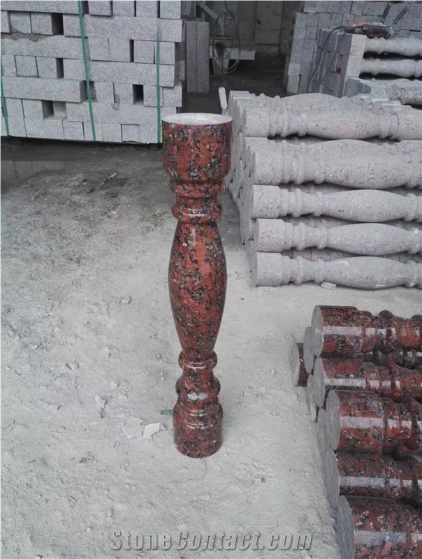 Stone Stair Balusters Rosso Santiago Granite Balustrades