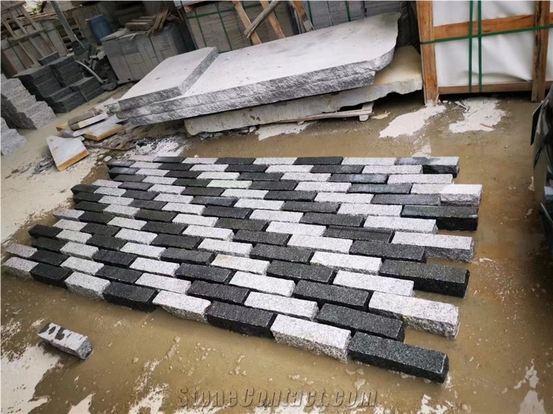 Tumbled Gray Granite Masonry Building Stone G654 Facade Murs