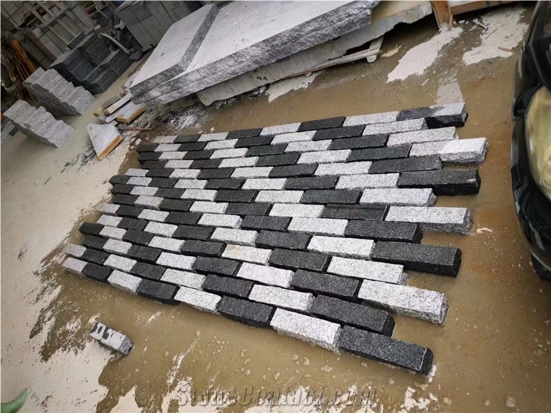 Tumbled Gray Granite Masonry Building Stone G654 Facade Murs