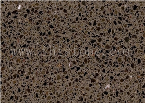Dark Emperador Coffee Brown Terrazzo Exterior Tile Texture