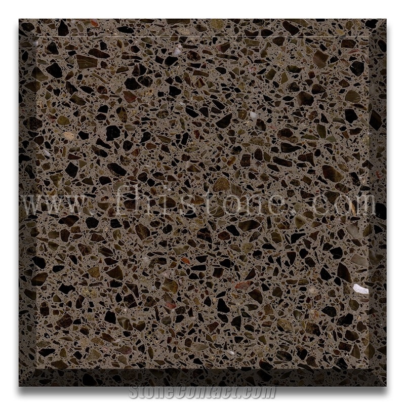 Dark Emperador Coffee Brown Terrazzo Exterior Tile Texture