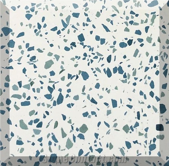 Dark Grey Color Artificial Stone Precast Terrazzo Slabs