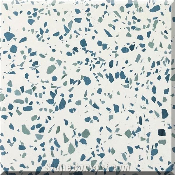 Dark Grey Color Artificial Stone Precast Terrazzo Slabs