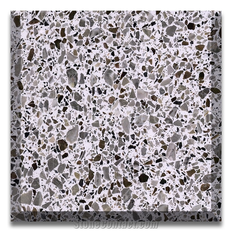 Grigio Carrara Grafite  Multicolor Decorative Terrazzo Tiles