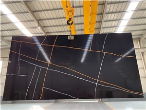Black Engineered Quartz Big Slabs