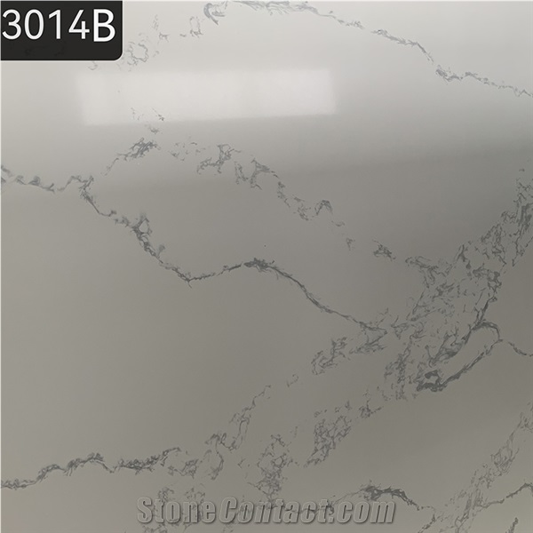 Calacatta White Quartz Kitchen Countertop Bar Top