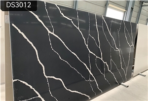 Pure Black Quartz Slabs Engineered Stone Slabs
