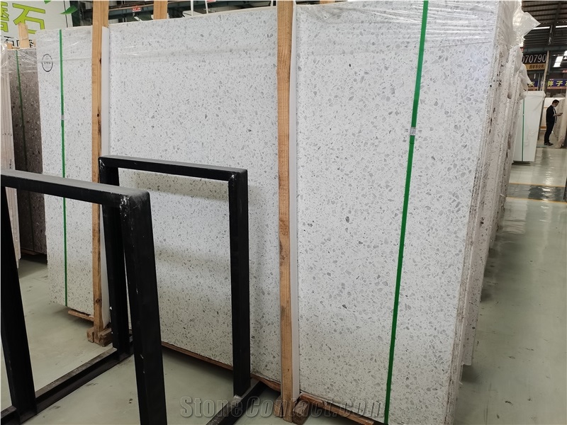 White Terrazzo Slab For The Floor