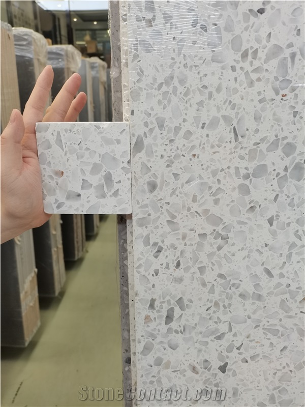 White Terrazzo Slab For The Floor