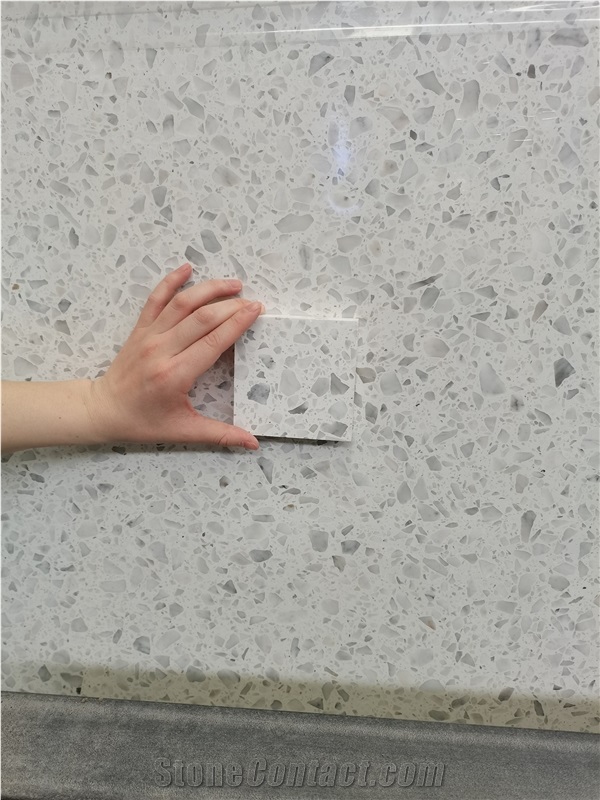 White Terrazzo Slab For The Floor