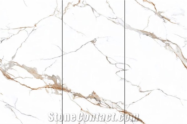China Hot Seller Calacatta Gold Sintered Stone Slab For Wall