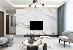 China Hot Seller Calacatta Gold Sintered Stone Slab For Wall
