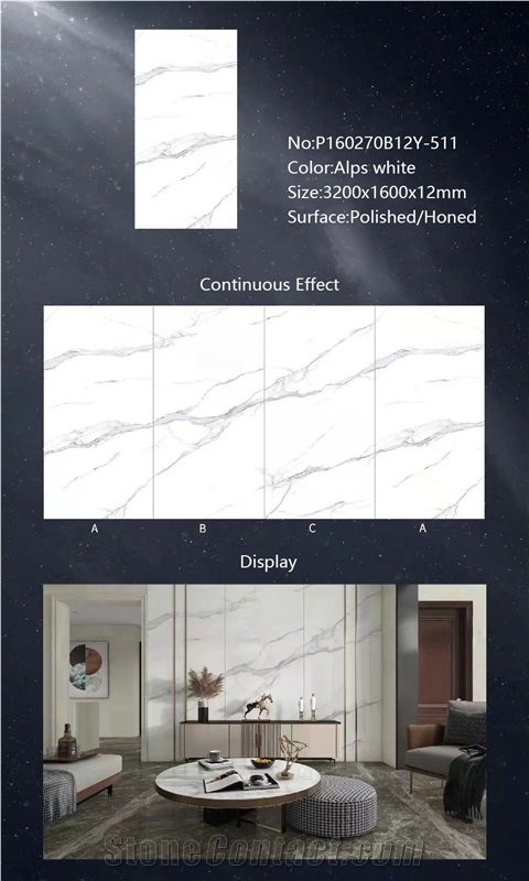 Factory Price Calacatta White Sintered Stone Slabs