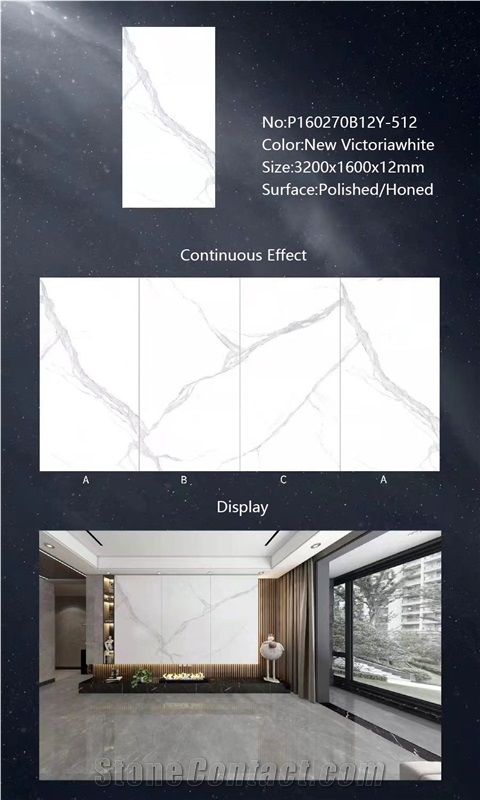 Factory Price Calacatta White Sintered Stone Slabs