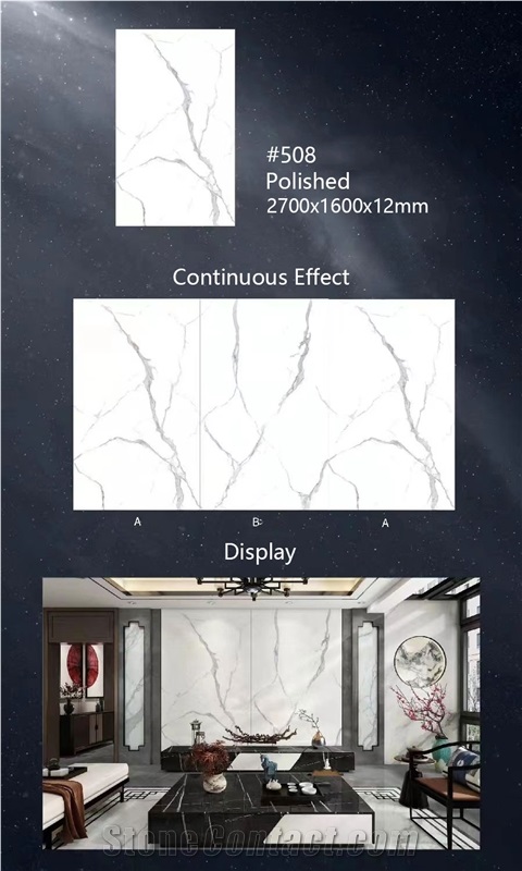 Factory Price Calacatta White Sintered Stone Slabs
