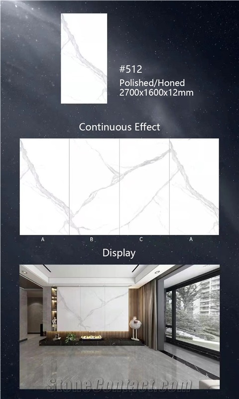 Factory Price Calacatta White Sintered Stone Slabs